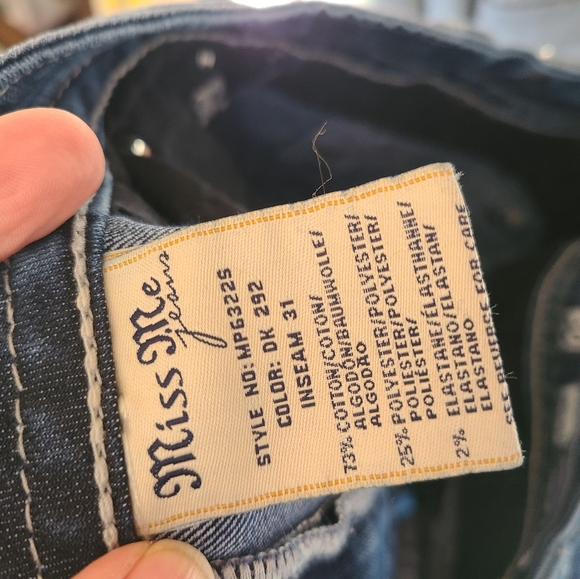 MISS ME Women's MID-RISE SKINNY bling pocket JEANS - Picture 9 of 9